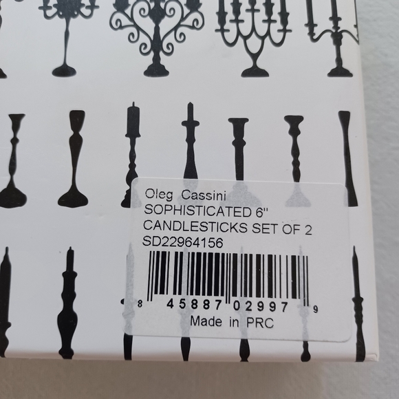 Set of 2 Crystal Glass Modern Square Candlesticks - Picture 9 of 10